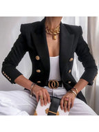 Blazer Chic avec Détails de Bouton