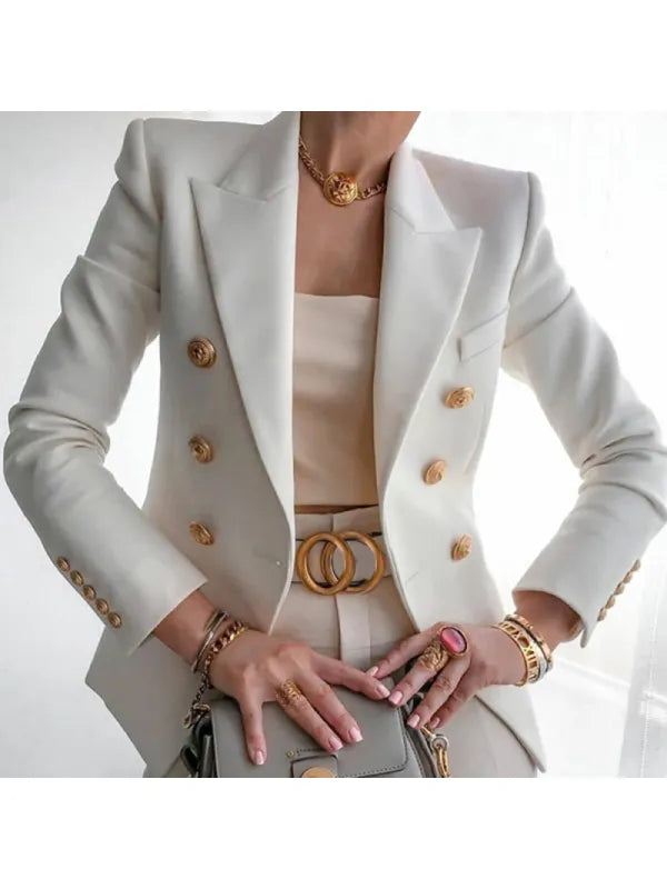 Blazer Chic avec Détails de Bouton