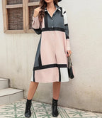 Robe Élégante à Boutons avec Finitions Raffinées