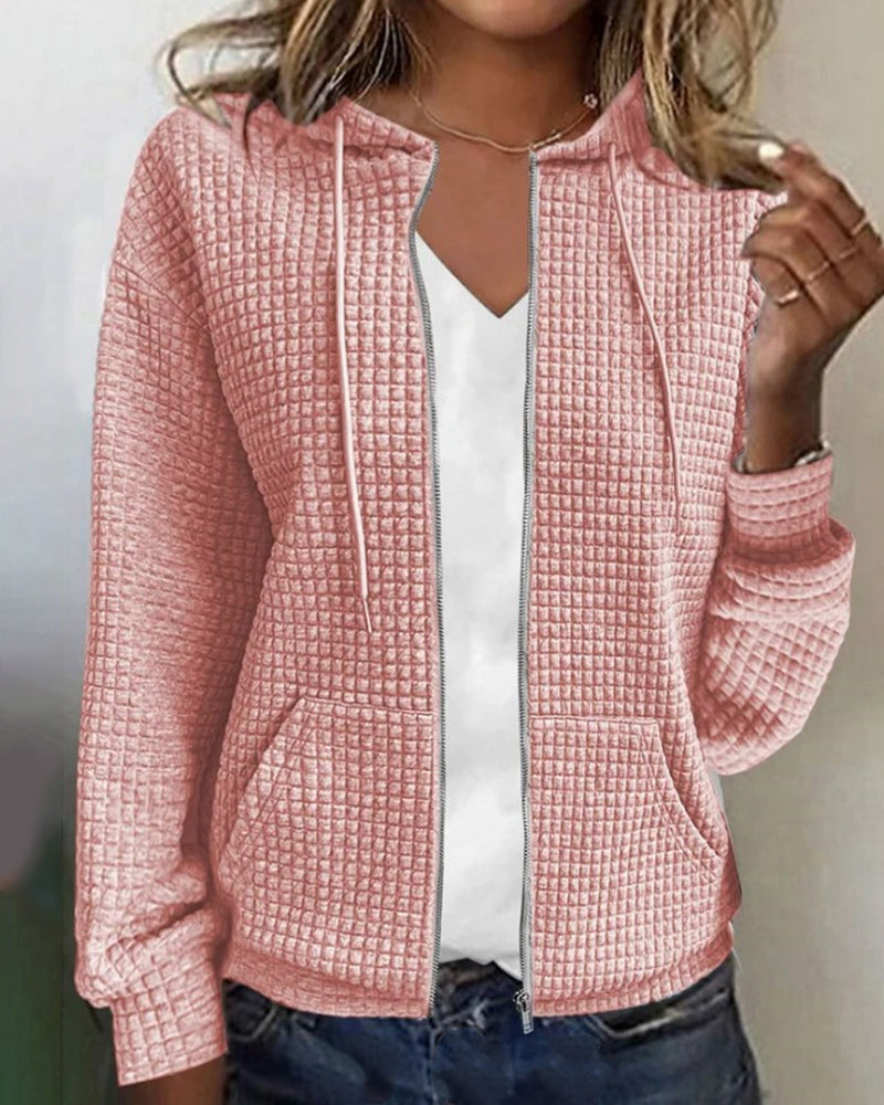 Cardigan Zippé à Capuche pour Femmes