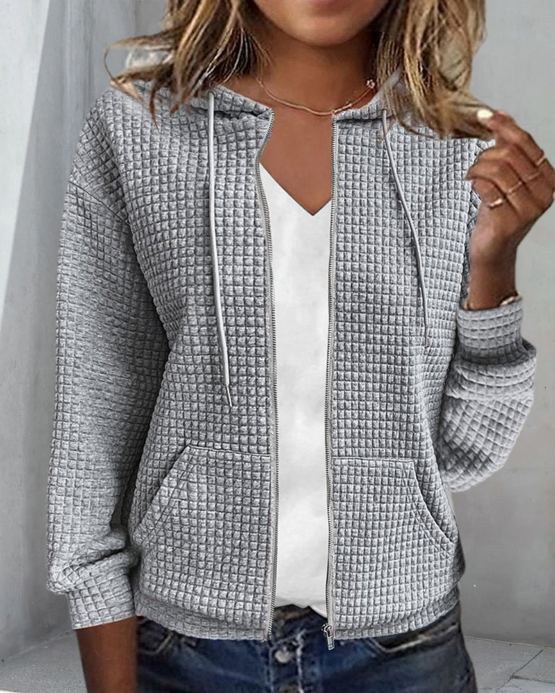 Cardigan Zippé à Capuche pour Femmes
