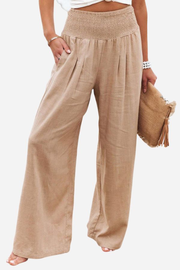 Élégant Pantalon Palazzo Élastique pour Femme