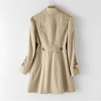 Manteau trench femme avec épaules rembourrées et fermeture à bouton