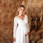 Robe Maxi Élégante en Dentelle pour Futures Mamans