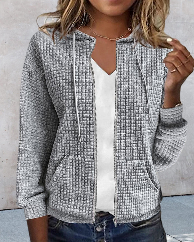 Cardigan Zippé à Capuche pour Femmes