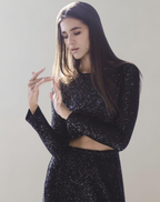 Robe courte à sequins scintillants pour femmes