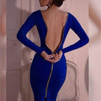 Robe Bodycon Bernadeth avec Fermeture Éclair Longitudinale au Dos