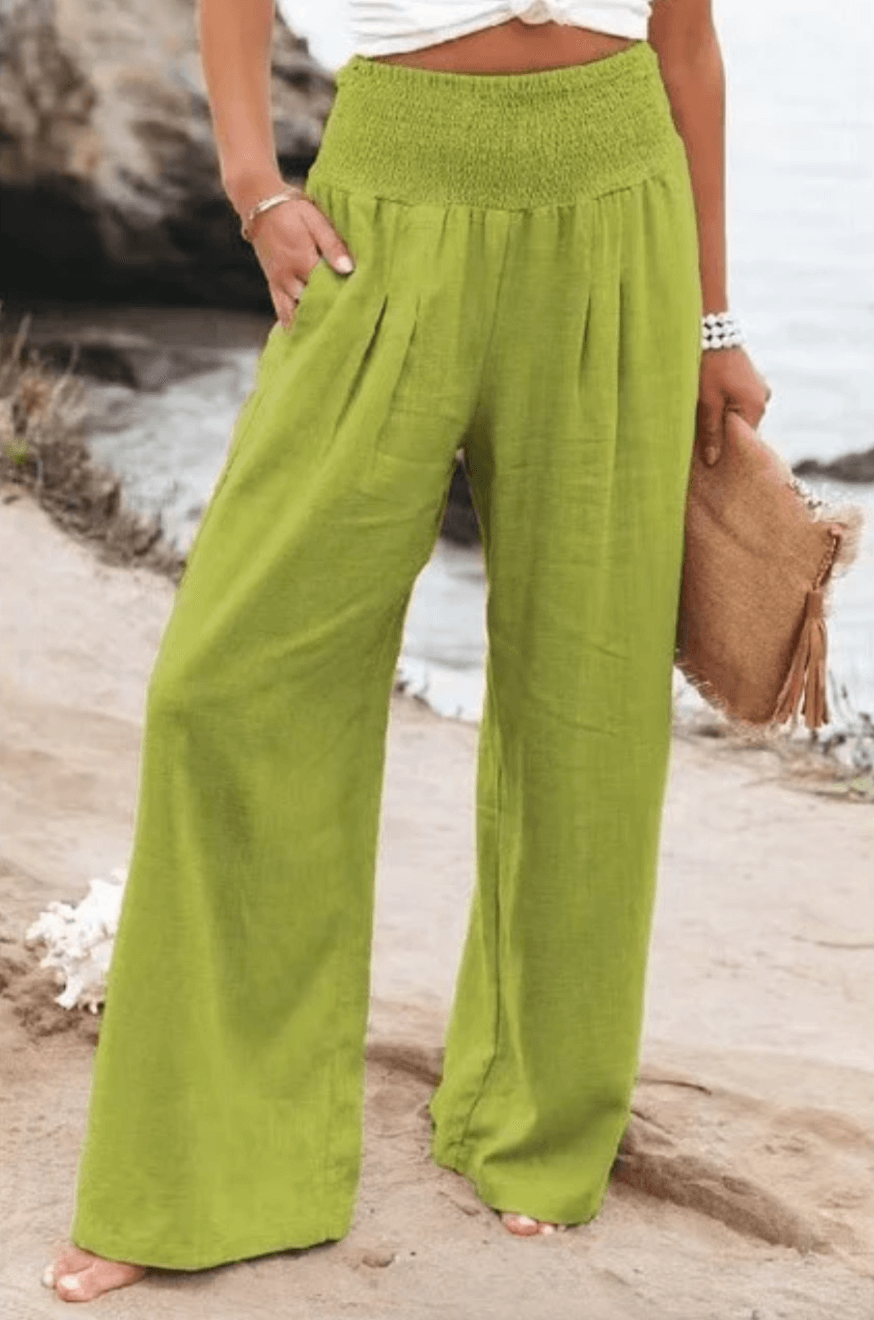Élégant Pantalon Palazzo Élastique pour Femme