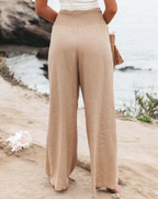 Élégant Pantalon Palazzo Élastique pour Femme