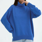 Pull Oversize en Tricot avec Col Roulé pour Femmes