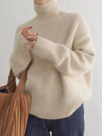 Pull Élégant en Tricot à Col Roulé pour Femme