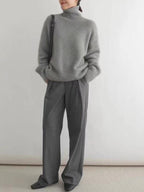 Pull Élégant en Tricot à Col Roulé pour Femme