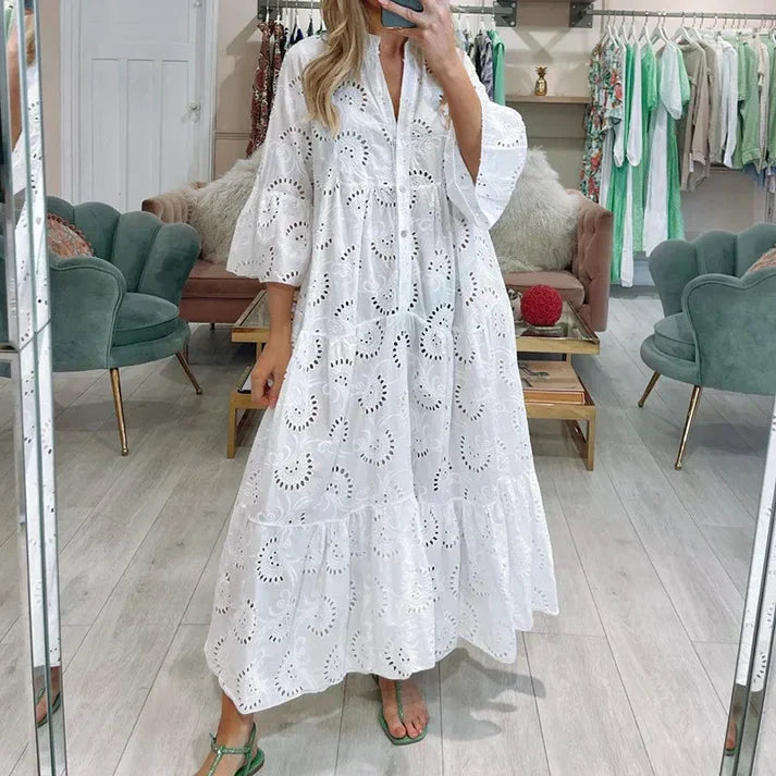 Robe Chic en Dentelle Brodée