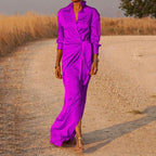 Robe d'été chic pour femmes avec décolleté en V