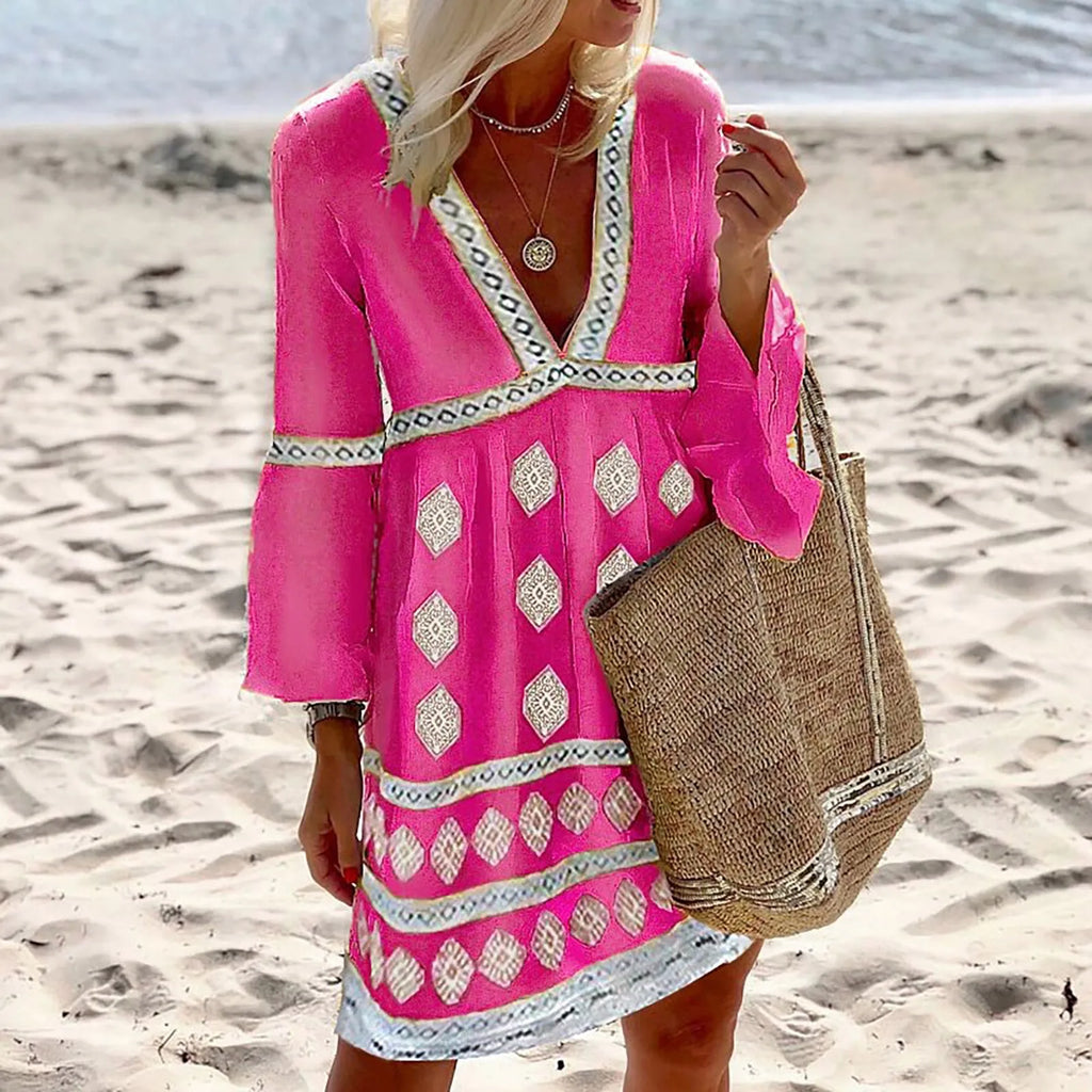 Robe d'été décontractée à manches évasées