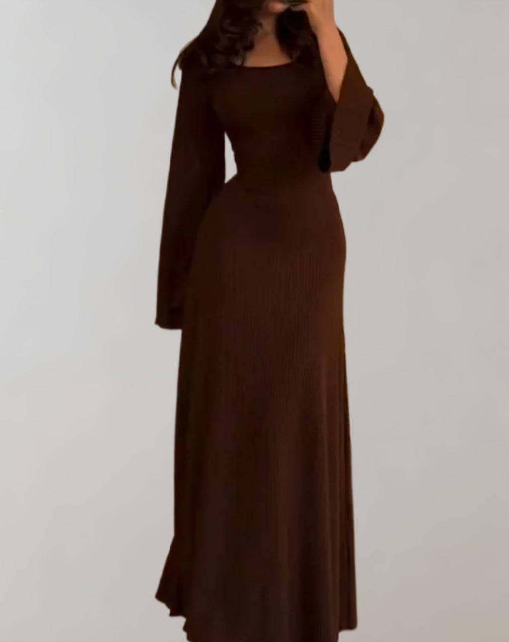 Robe Bodycon Femme à Col Rond et Manches Longues | Noemie