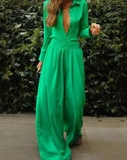 Combinaison Femme Rétro à Taille Élastique Réglable