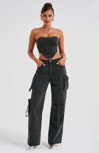 Chic Pantalons Cargo en Denim pour Femmes
