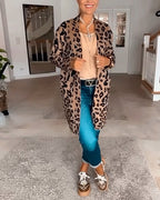Cardigan à Motif Léopard