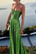 Robe Maxi Décontractée à Épaules Dénudées pour Femmes