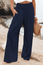 Élégant Pantalon Palazzo Élastique pour Femme