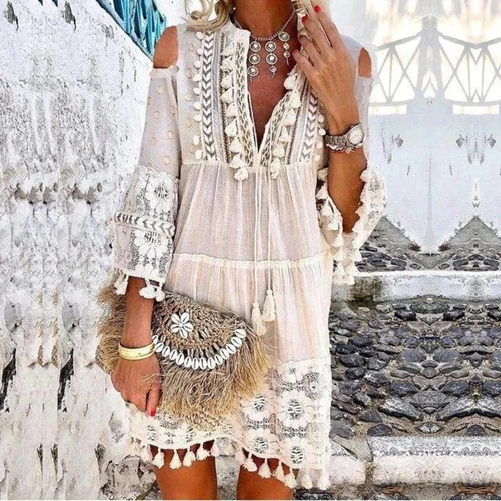 Mini Robe en Dentelle Style Boho Chic