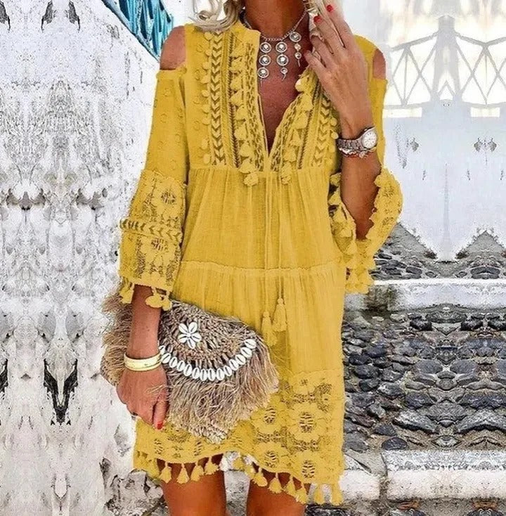 Mini Robe en Dentelle Style Boho Chic