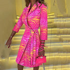 Blazer Élégant en Robe avec Col Distingué